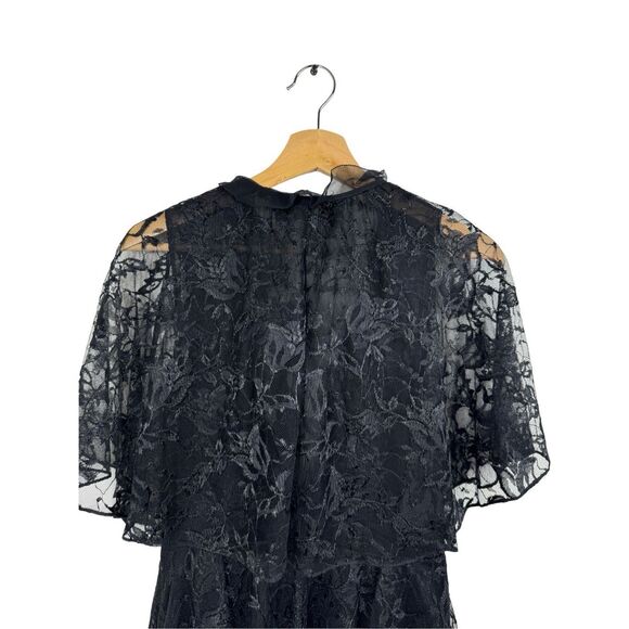 NWT SACHIN & BABI Net a Porter ONASSIS Black LACE LAYERED Dress Size 4 - Picture 4 of 16